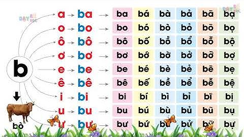 Đánh vần tiếng Việt - Cách đọc ghép phụ âm b với các nguyên âm kết hợp các dấu thanh - Dạy bé học