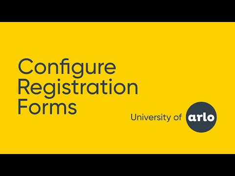 Configure Registration Forms in Arlo Training Management Software