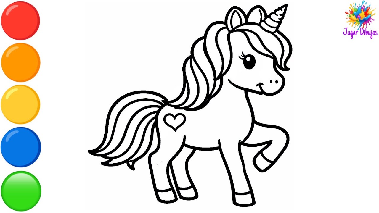 Dibuja y Colorea Un Lindo Unicornio Arcoiris 🦄🌈 Dibujos Para Niños 