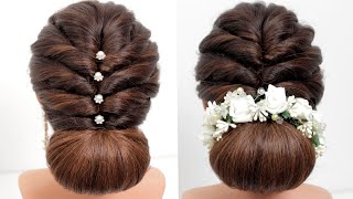 Party hairstyles. Hairstyles for medium&long hair. Low bun. Bridal hairstyle [Hair tutorial] screenshot 2
