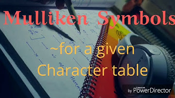 Mulliken Symbols - for a character table