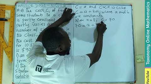 WASSCE 2025 General Mathematics (Nigeria) | Sec. B Qn 10(a) | Partial Variation