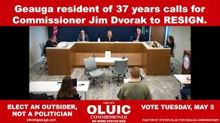 37 Year Geauga Resident Calls for Dvorak to Resign Wealth