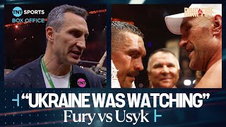 🇺🇦 Wladimir Klitschko reacts after Oleksandr Usyk defeats Tyson Fury to become Undisputed Champion