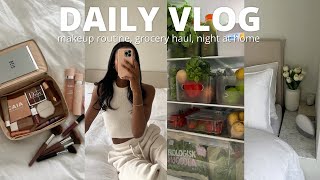 DAY IN MY LIFE | makeup routine, grocery shopping, getting flowers, cozy night &amp; more!