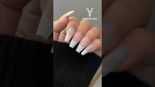 Chrome Effect on French Gel X Nails Used: GleamTap GT111 Chrome Powder #yokefellow #nails #nailart