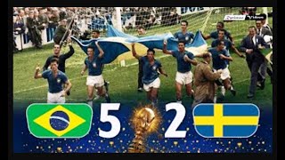 Copa do Mundo Final 1958 Brasil vs Suécia Imagem Colorida