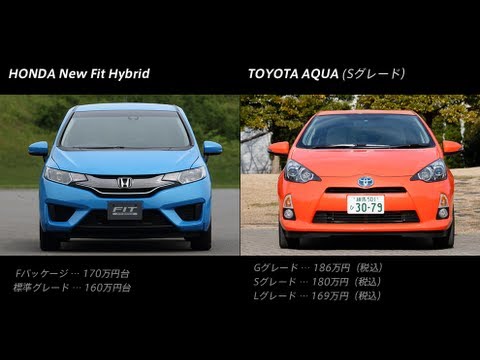 Honda New Fit Hybrid Vs Toyota Aqua ホンダ 新型フィットハイブリッド Vs トヨタ アクア Youtube