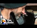 Guy finds stray kitten and bonds hard with him  the dodo soulmates