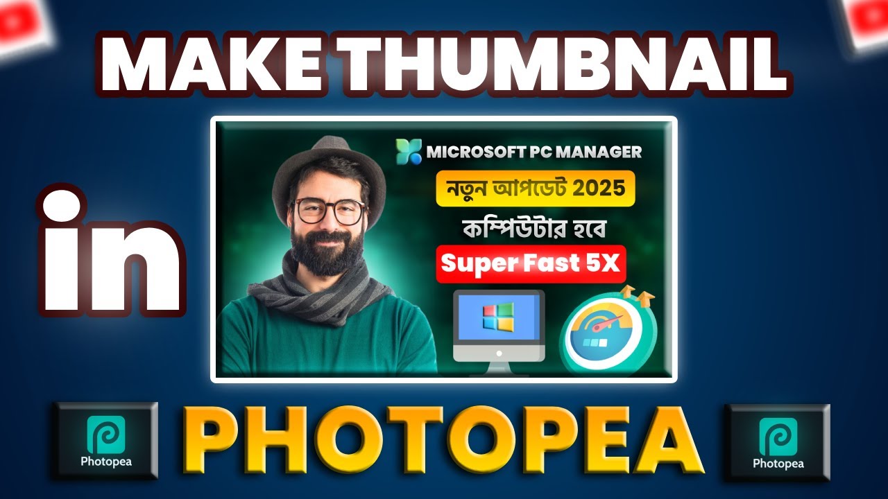 How to Make YouTube Thumbnails in Photopea (Full Tutorial for Beginners | Step-by-Step Guide 2025)