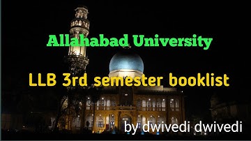Allahabad University LLB 3rd semester booklist