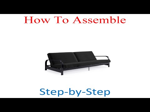 How to assemble Mainstays Black Metal Arm Futon with Full Size Mattress, Multiple Colors