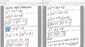 Alg2: Factor Polynomial—Simple (Solved by Hand)