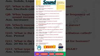 sound question answer | Sound chapter revision | science revision | class 8 | class 9 | class 10 |