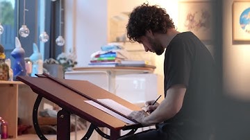 MEEDEN Wooden Vintage Drafting Table & Stool Set-XSZ-4