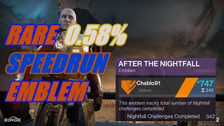 Super Rare 'After The Nightfall' Speedrun Emblem Drop (CONSOLE)