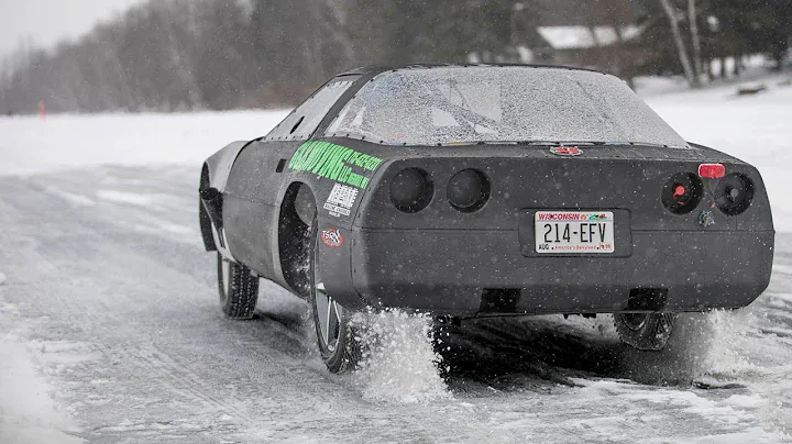 Racing a Corvette on ICE - Crazy Ride Along!!