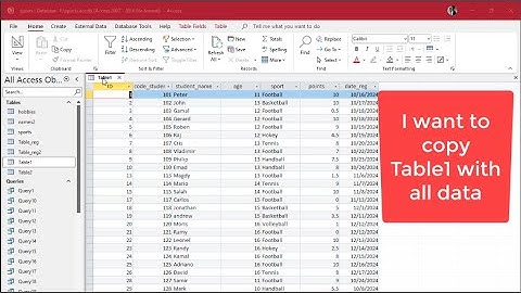 Easy way to copy table in MS Access database using Query