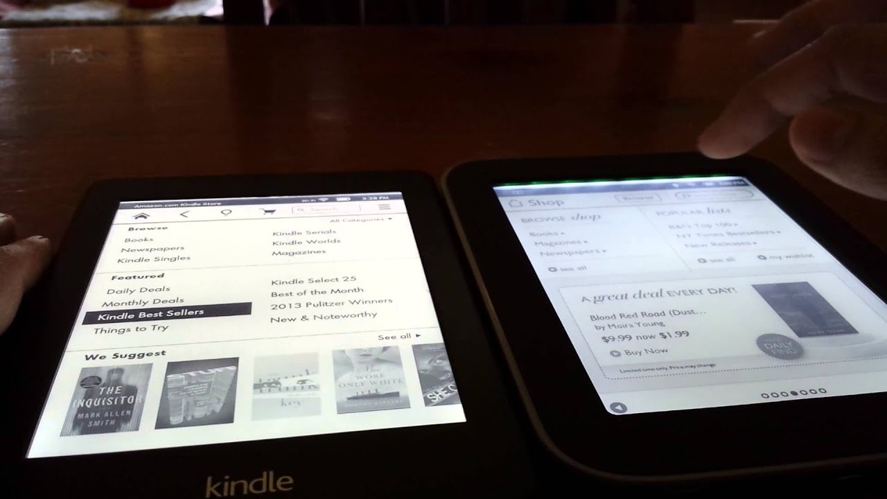 Nook Glowlight Vs. Kindle Paperwhite 2013 YouTube