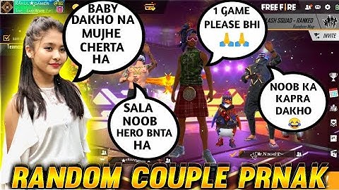 😍😘Random Girlfriend & Boyfriend call Me Noob And I Challenge For 1v3 || FreeFire India