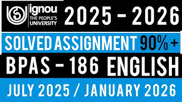 BPAS 186 SOLVED ASSIGNMENT 2025-26 | BPAS 186 SOLVED ASSIGNMENT 2025-26 ENGLISH | BPAS 186