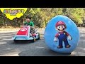 Super mario giant egg surprise luigi toad bowser odyssey super mario toys for kids run kart