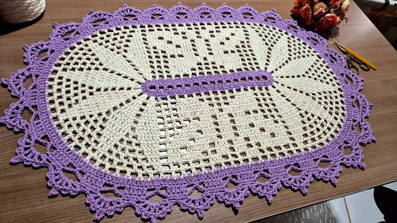 Tapete oval BORBOLETA 🦋/ Passo a Passo/ fácil/ Rápido e econômico