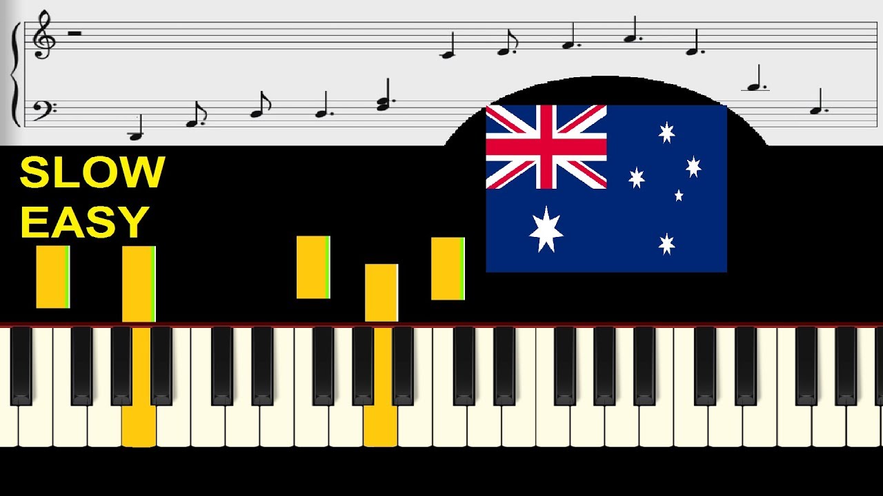 Advance Australia Fair Piano Easy (SLOW speed) PATRIOTIC YouTube