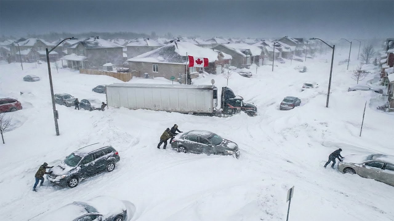 Extreme Chaos in Canada! Massive Blizzard Paralyzes Manitoba and ...