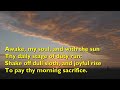 Awake My Soul And With The Sun Tune Morning Hymn 5vv With Lyrics For Congregations