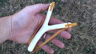 Making a Kid's Slingshot Catapult With Natural Birch Wood Fork