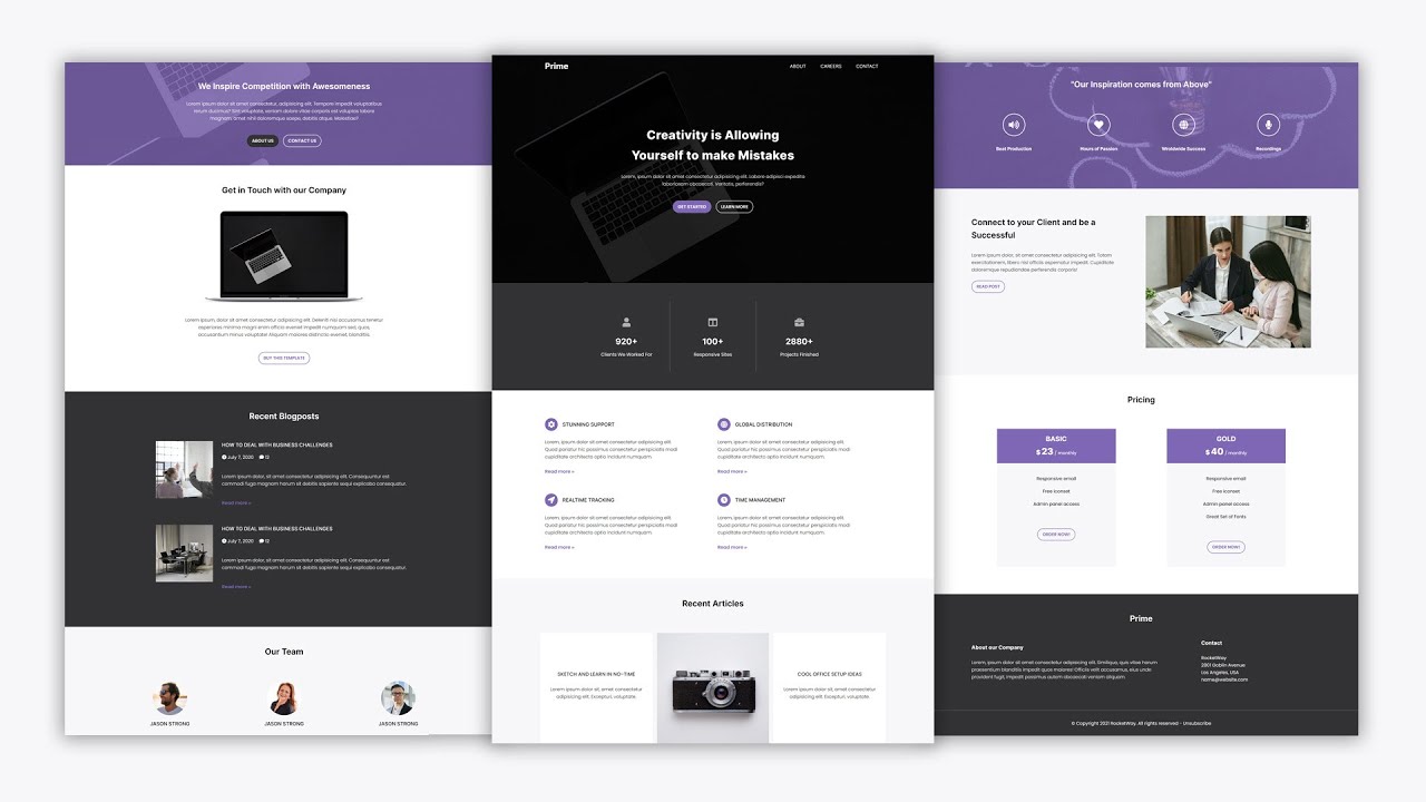 Complete Responsive Website Using HTML, CSS & JavaScript - YouTube