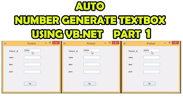 Auto number generate textbox using vb.net part 1