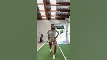 Split stance external hip rotation - with band