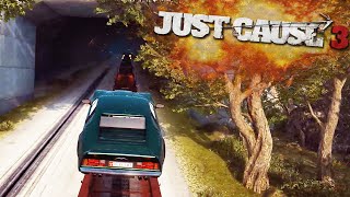 JUMPING A CAR ONTO A TRAIN in Just Cause 3!