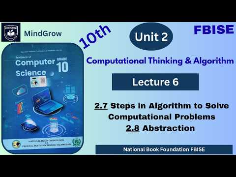 Unit 2 | 2.7 Steps in Algorithm to Solve Computational Problems & 2.8 Abstraction | Class 10 FBISE