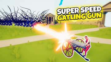 SUPER SPEED GATLING GUN VS EVERY FACTION. CHEERLEADER WITH FAST ATTACK | TABS GAMEPLAY