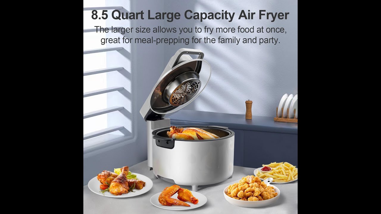 OKF Air Fryer, 8.5 Quart Large Capacity Airfryer Family Size 270° Large Clear View Window Air Fryers