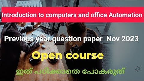 Introduction to computers and office Automation previous year question paper november 2023 BCA CU