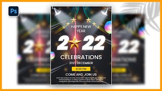 Custom Happy New Year 2022 Wish, Quotes, Love, Event & Deals Poster Designs in Photoshop Tutorials screenshot 2