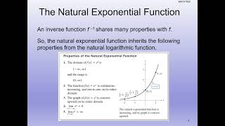 Lecture 4 Chapter 5 Section 4 Exponential Functions their derivatives and integration