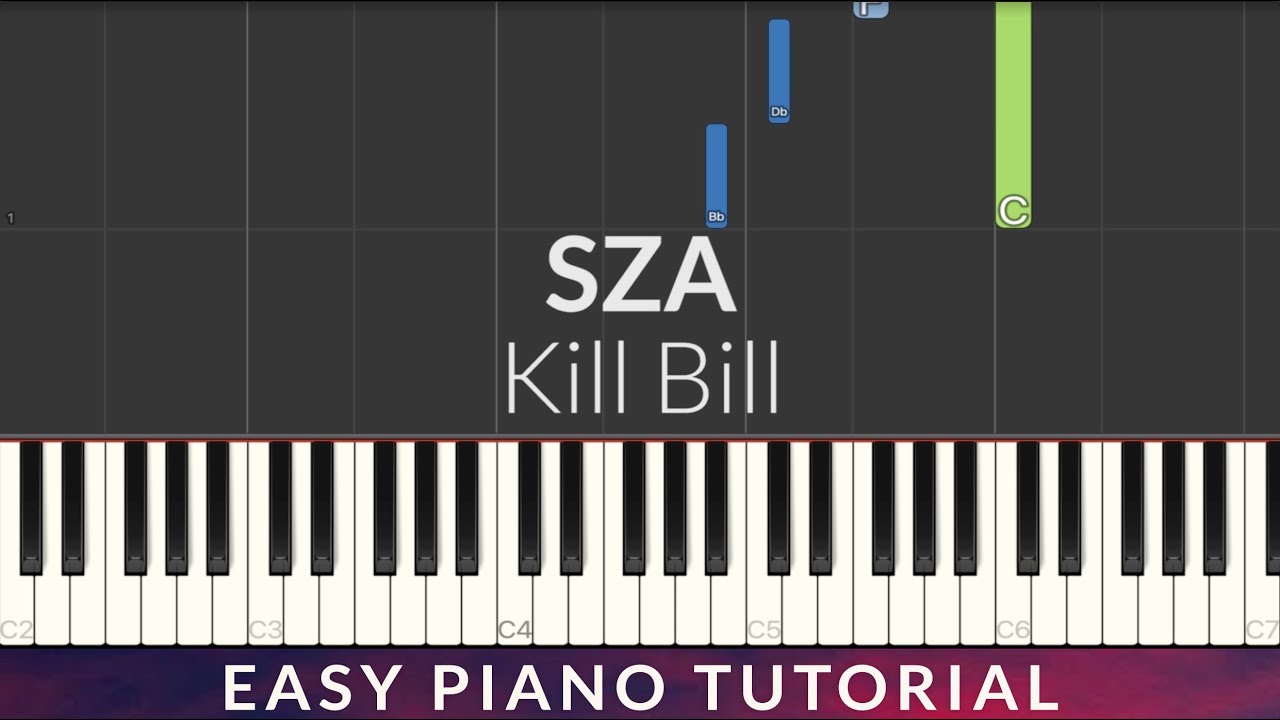 SZA - Kill Bill EASY Piano Tutorial + Lyrics