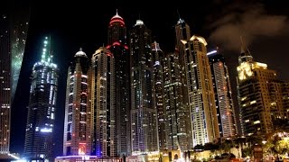 Dubai Marina Walk at night