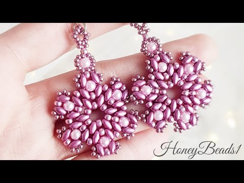 Beginners beading tutorial, 'Angelic Glitz' Earrings, by HoneyBeads1