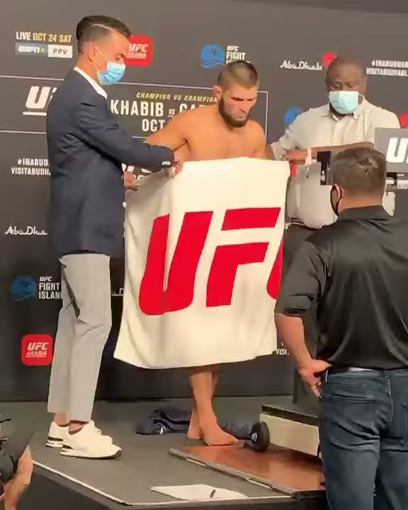 Khabib Nurmagomedov Weighs in 155lbs for ufc254.