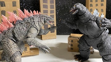 Evolved Godzilla vs Heisei Godzilla |Stop-Motion Battle|