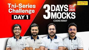 CLAT 2026 3 Days 3 Mocks: Day 1 | Complete Paper Analysis | By Law Prep Tutorial