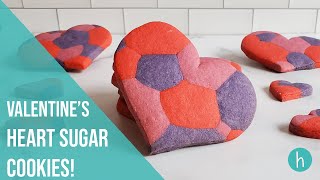 Valentines Heart Sugar Cookies - Marbled Mosaic Pattern