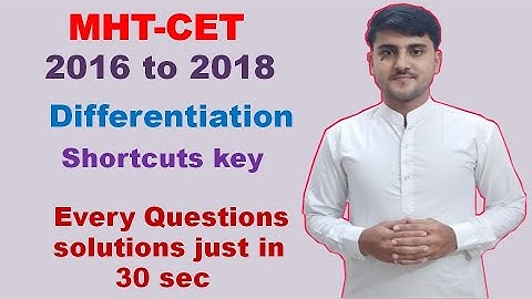 Differentiation MHT-CET Question Solution 2021-22 | Shadab Khan