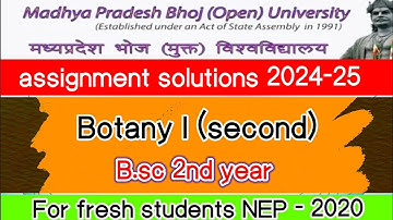mp bhoj assignment botany copy 2024/bsc 2nd year/botany question paper 1 (second ) /nep 2020/#2024